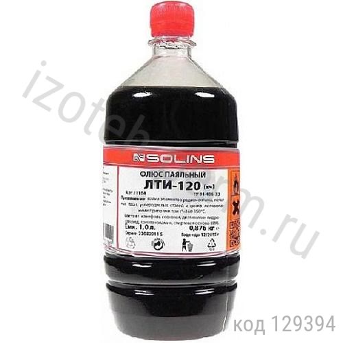 Флюс ЛТИ-120, 1000 мл. (спиртовой) (годен до 02.2020) Флюс ЛТИ-120, 1000 мл. (спиртовой) (годен до 02.2020)