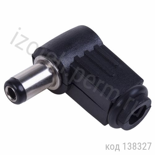 Разъем питания штыревой 2,5х5,5х10 мм (м) на кабель, угловой (14-0325) Разъем питания штыревой 2,5х5,5х10 мм (м) на кабель, угловой (14-0325)