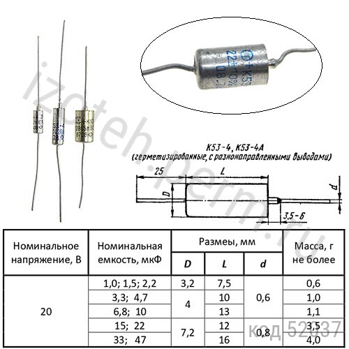 К53-4-20В-22 мкф-10% К53-4-20В-22 мкф-10%