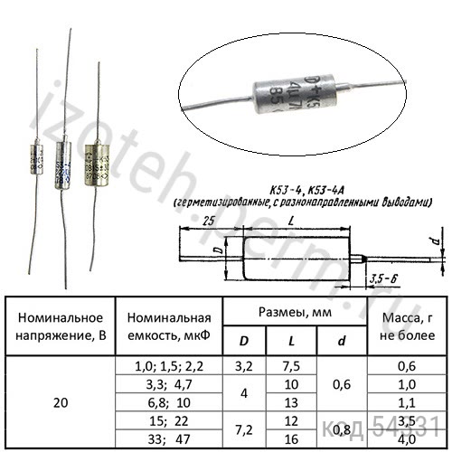 К53-4-20В-4,7 мкф-20% К53-4-20В-4,7 мкф-20%