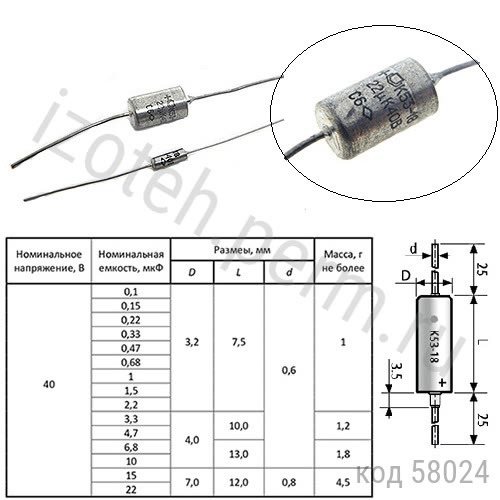 К53-18-40В-22 мкф-10% К53-18-40В-22 мкф-10%