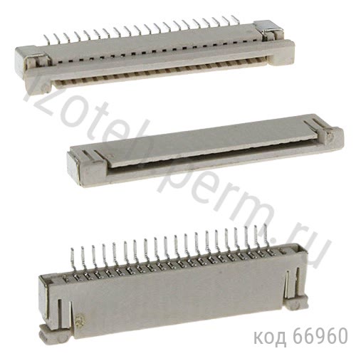 Разъем на FFC кабель (FPC-20) шаг 1 мм, 20 контактов, SMD Разъем на FFC кабель (FPC-20) шаг 1 мм, 20 контактов, SMD