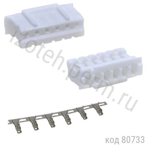 Разъем питания 6 конт. (м) шаг 2,00 (MU-6F) Разъем питания 6 конт. (м) шаг 2,00 (MU-6F)