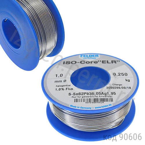Припой Felder ELR (Sn62Pb36Ag1,95) 1 мм 250 г. (4072102010) Припой Felder ELR (Sn62Pb36Ag1,95) 1 мм 250 г. (4072102010)