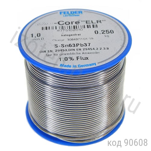Припой Felder ELR (Sn63Pb37) 1 мм 250 г. (4075102010) Припой Felder ELR (Sn63Pb37) 1 мм 250 г. (4075102010)