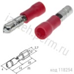 MPD1.25-156 red Клемма тип "цилиндр" 4 мм (п) пров. 0,5-1,5мм