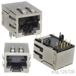 Разъем на плату 8-8 RJ-45 (тип 16), экран. (TJ16S-8P8C)