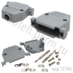 Корпус разъема 25 pin с удлинен.винтами (серый), винты (DPT-25C-G)