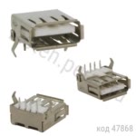 Разъем USB (м) на плату, тип А угловой (USBA-1J)