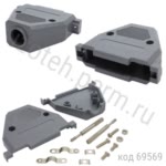 Корпус разъема 37 pin c удл.винтами (серый), винты (DPT-37C)