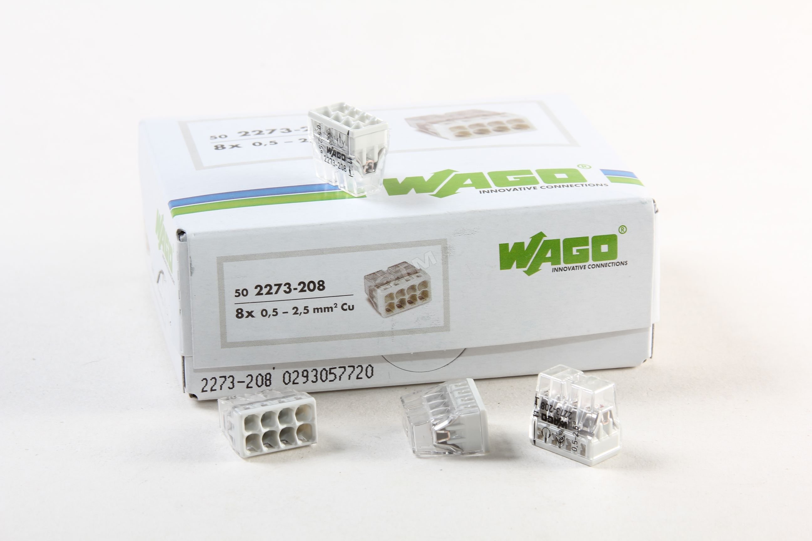 Клемма 8x2.5мм серая/прозрачная 2273-208